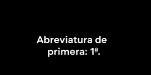 Abreviatura de primera